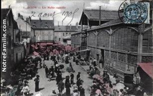 Postcard: Indoor & Outdoor Markets, Dijon, ~ 1900s
